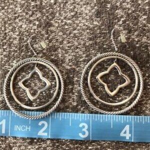 David Yurman Sterling Silver Quatrefoil Drop Earrings